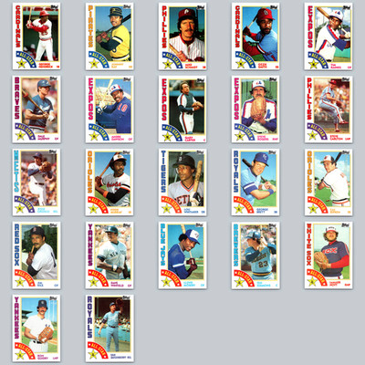   1984 Topps All Stars 22 Card Set #386 407   Ripken Brett Rice Murray   MLB HOF