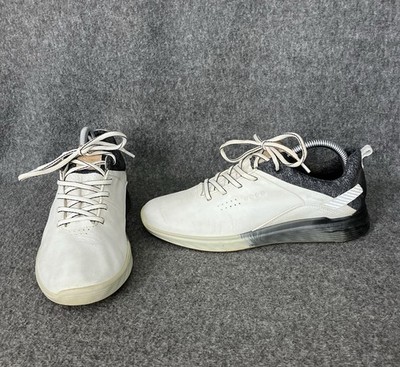 Ecco Golf S-Three Spikeless Shoes Womens EU 39 US 8 White Black Gore Tex Leather
