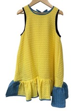 Victoria Beckham Target Dress Girls M 7-8 Yellow Cloque Ruffle Sleeveless NWT