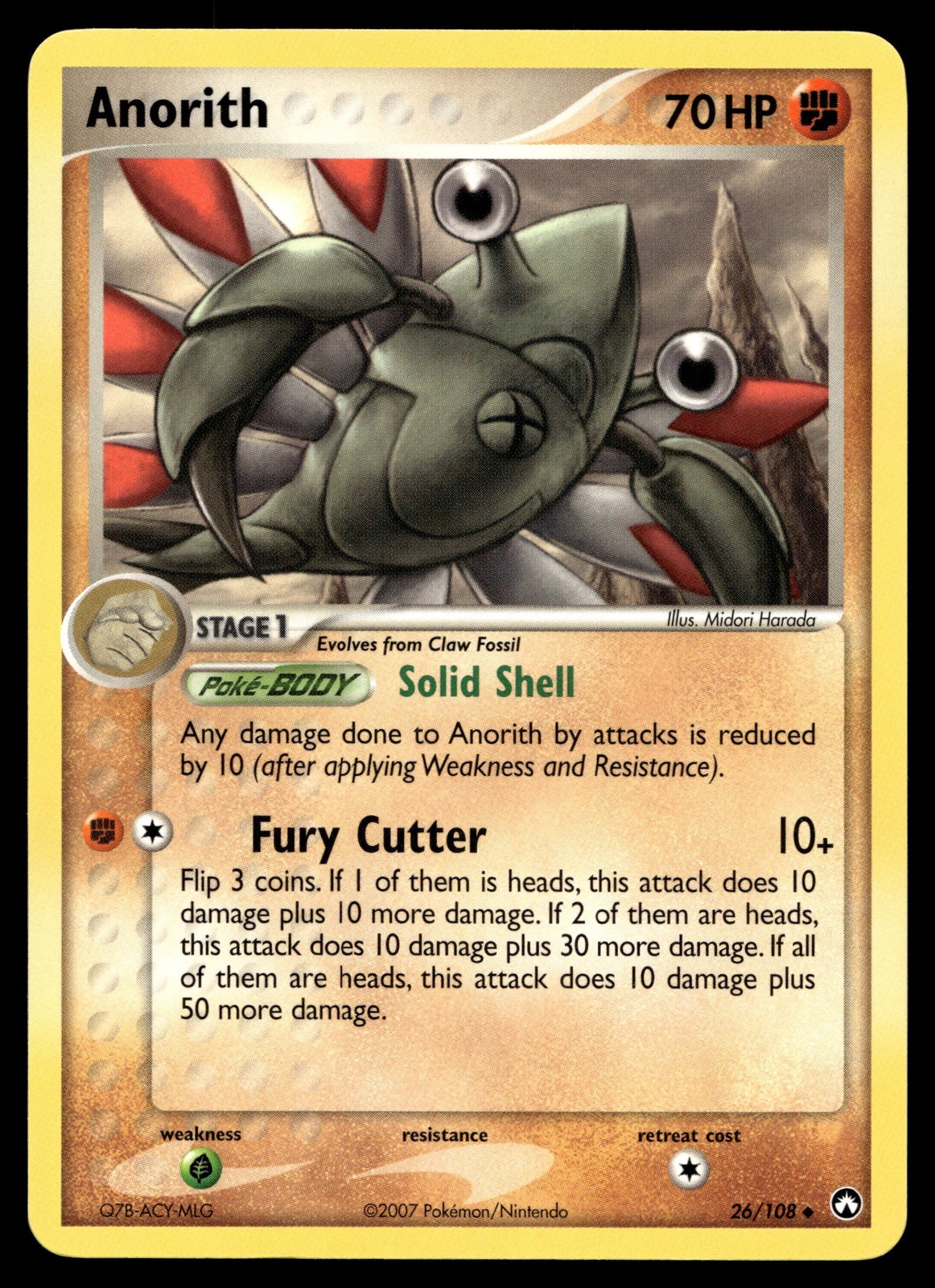 Anorith Pokemon Power Keepers 26/108 LP