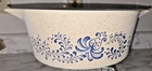 Pyrex 2.5 Qt Casserole Dish Homestead Tan And Blue VINTAGE 475B NO LID