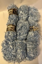 Bernat Boa Yarn Lot of 9 Skeins 1.75 Oz Eyelash Style Baby Jay Light Blue