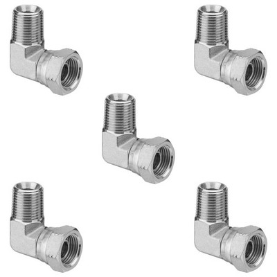 5 Pack 90 Degree Elbow Hydraulic Adapter Fittings: 1/2'' NPTF Male x 1/2'' NPSM...