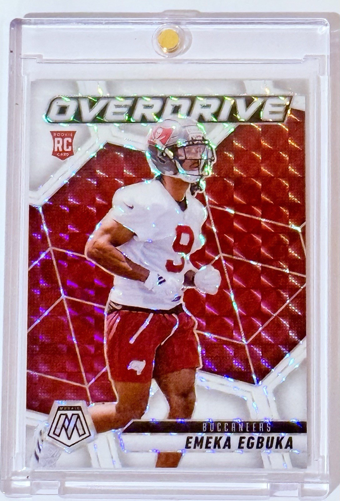 2025 Mosaic Emeka Egbuka WHITE Overdrive /25 Rookie SSP 🔥 No. 5 Buccaneers
