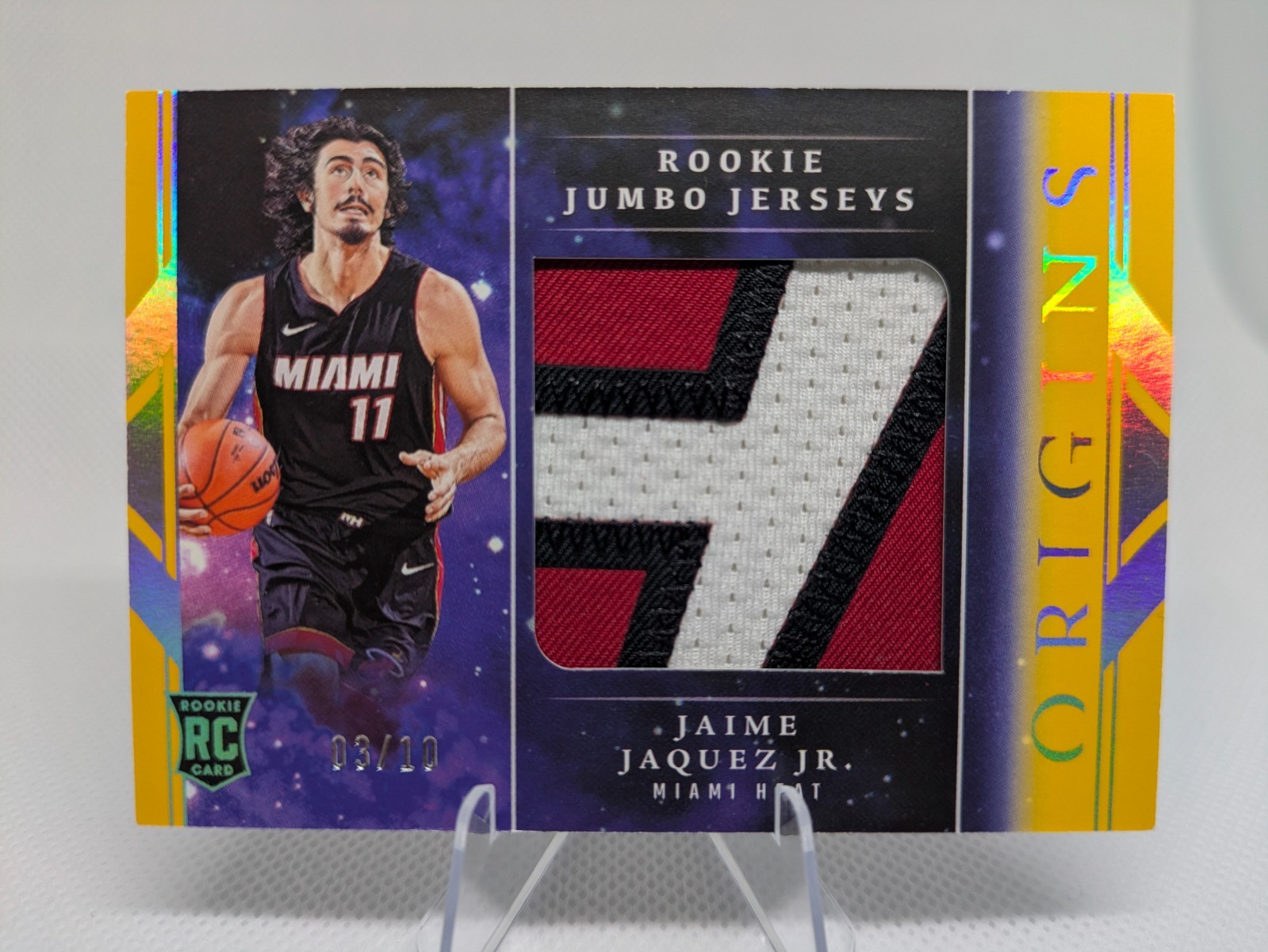 2023 Panini Origins Rookie Jumbo Jerseys Gold 3/10 Jaime Jaquez Jr #RJJ-JJJ RC
