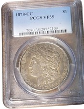 1878-CC Morgan Silver Dollar PCGS VF 35 Carson City Key Date Graded Slapped