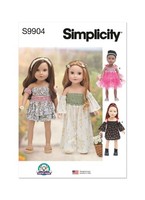 Simplicity 9904 Puppe Kleidung NäHen Muster 45.7Cm 45.5Cms Kleid Overall Rock