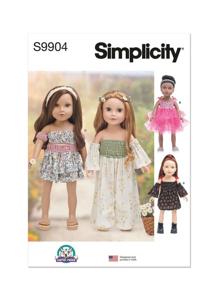 Simplicity 9904 Puppe Kleidung NäHen Muster 45.7Cm 45.5Cms Kleid Overall Rock-image