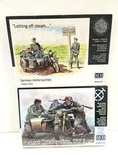 EE 2X LOT 1/35 MASTER BOX GERMAN MOTORCYCLISTS WWII 1940-1943 LETTING OFF STEAM