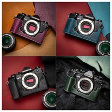 Handmade Real Leather Half Camera Case Bag Cover For Olympus OM-D EM5 Mark III
