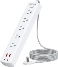 2-Prong Power Strip with 5 AC & 4 USB Ports, 5FT Cord, 1700J Surge Protection