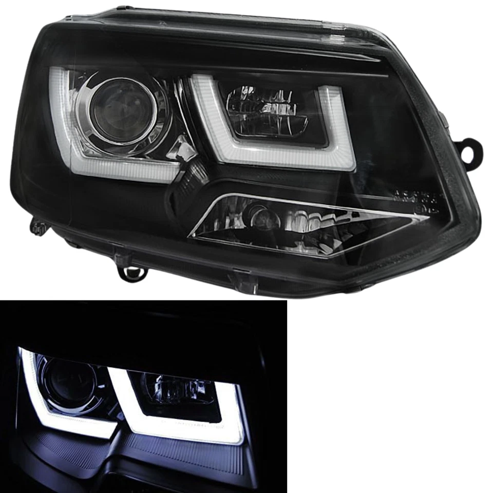 Led Tagfahrlicht Light Tube Scheinwerfer Set in schwarz für VW T5 GP 2010-2015 - Bild 3 von 4