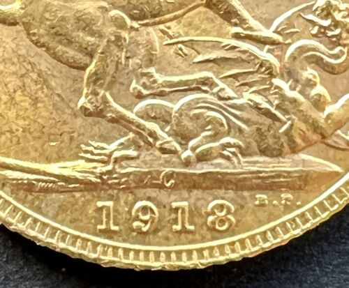 1918 Złoty Suweren Ottawa Kanada Mint - Zdjęcie 1 z 3