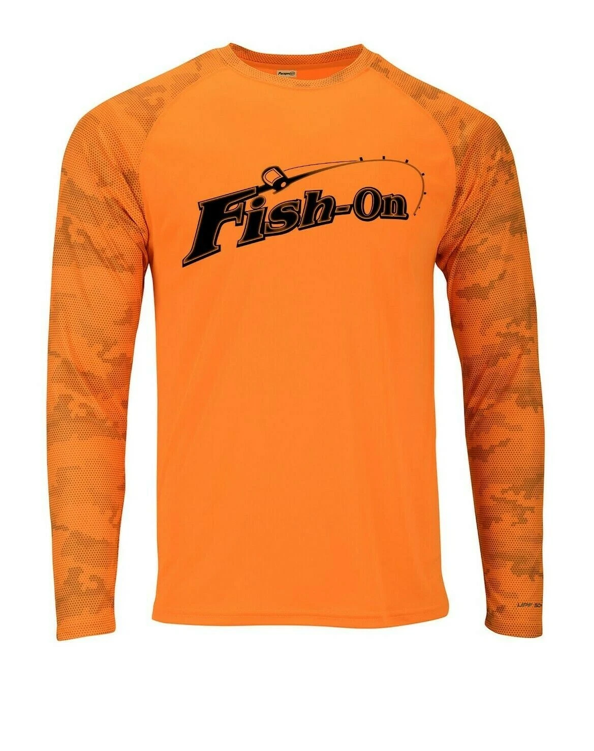 Fish On Rod Lake Boat Camo Camouflage Long Sleeve UPF 50 T-Shirt UV Protection