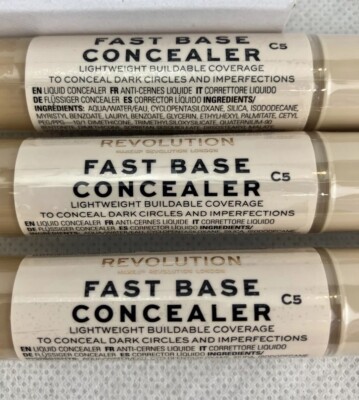 3X Revolution Beauty Fast Base Concealer Shade C5 Light Golden Undertone Underey