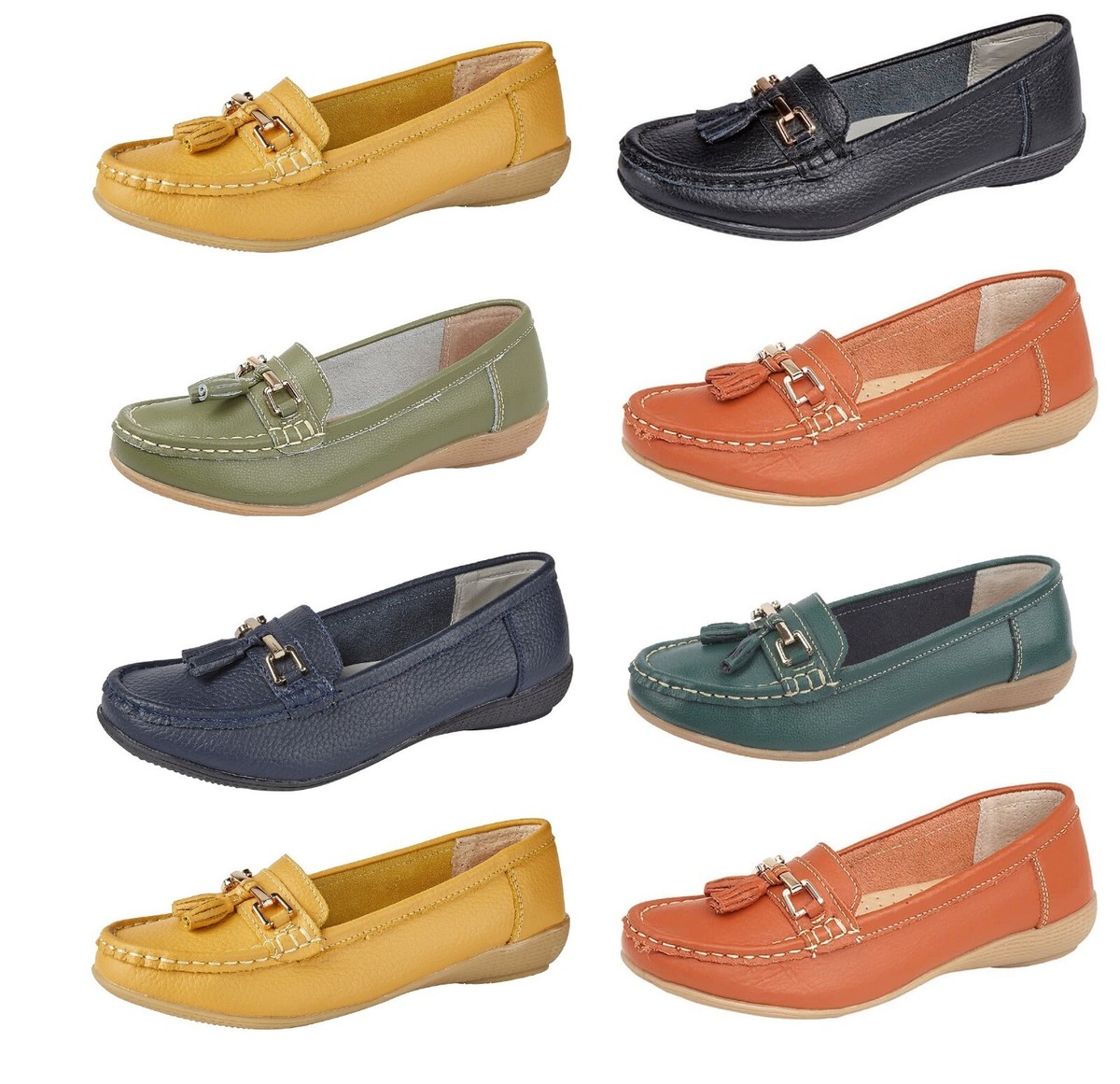 JO JOE WOMENS LEATHER NAUTICAL BOAT SHOES SLIP ON LOAFERS DECK