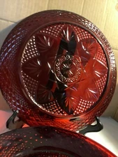 Luminarc Cristal D' Arques Durand France 10 1/8" Antique Ruby Red Set Of 5 Dinne