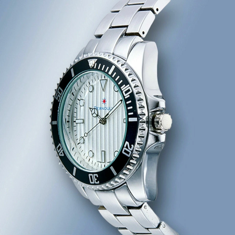 NUEVO Reloj Bernoulli Solarium 62623510 para Hombres Acero Inoxidable Esfera Blanca/Plateada 30M Foto 2 de 2