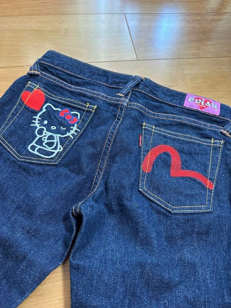 Evisu Hello Kitty Women's Denim Jeans Flare Pants Seagull