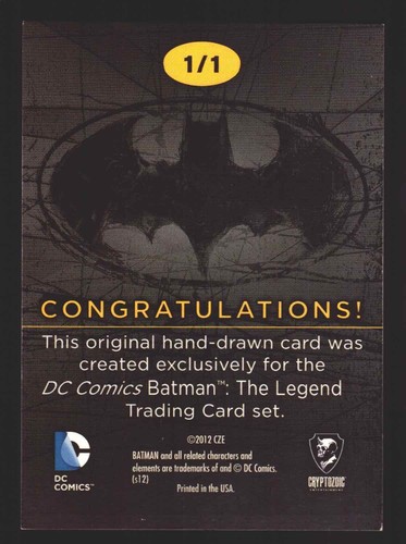 DC Comics Batman: The Legend 2013 Cryptozoic Sketch Card by Mark Pennington P. - Picture 2 of 2