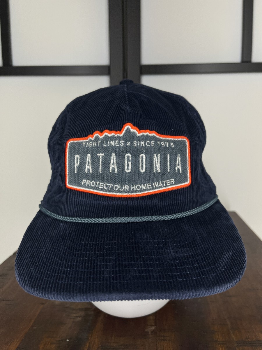 烏*凛様 USA製　廃盤　patagonia シンチラ　アルパイン　キャップ　L Patagonia Tight Lines Since 1973 Hat Cap Snap Back Adult Blue