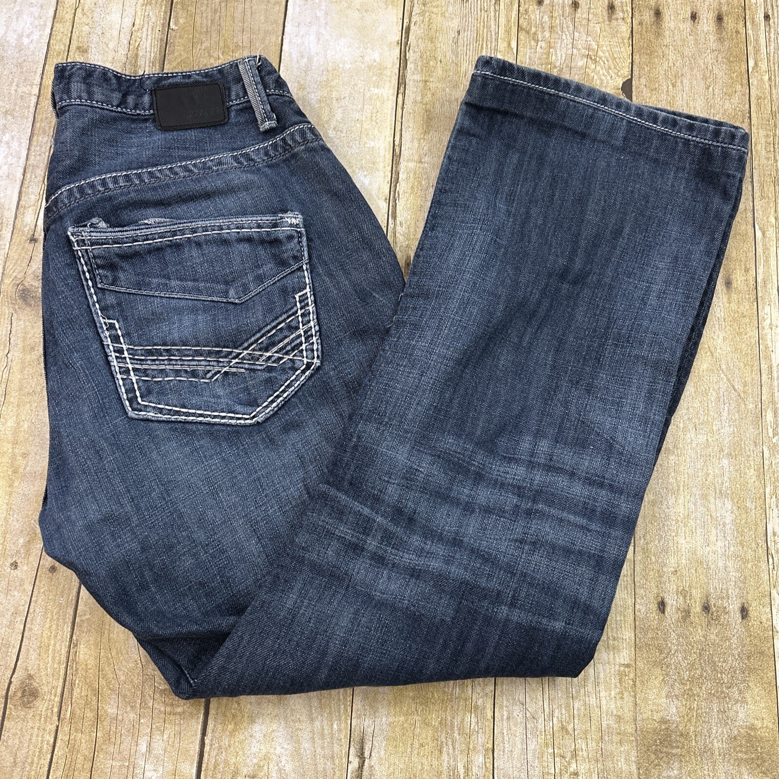 BKE Derek Jeans 32R Mens Thick Stitch Jeans Buckle Straight (32X30) eBay