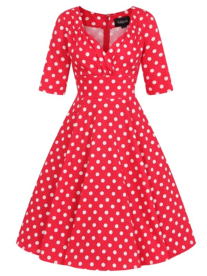 Trixie Polka Dot Doll Dress Collectif Red White 16-22 retro 50s vintage