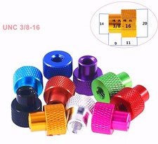 UNC 3/8-16 Aluminium Alloy Knurled Thumb Nuts Through Hole Hand Grip Knob Nut