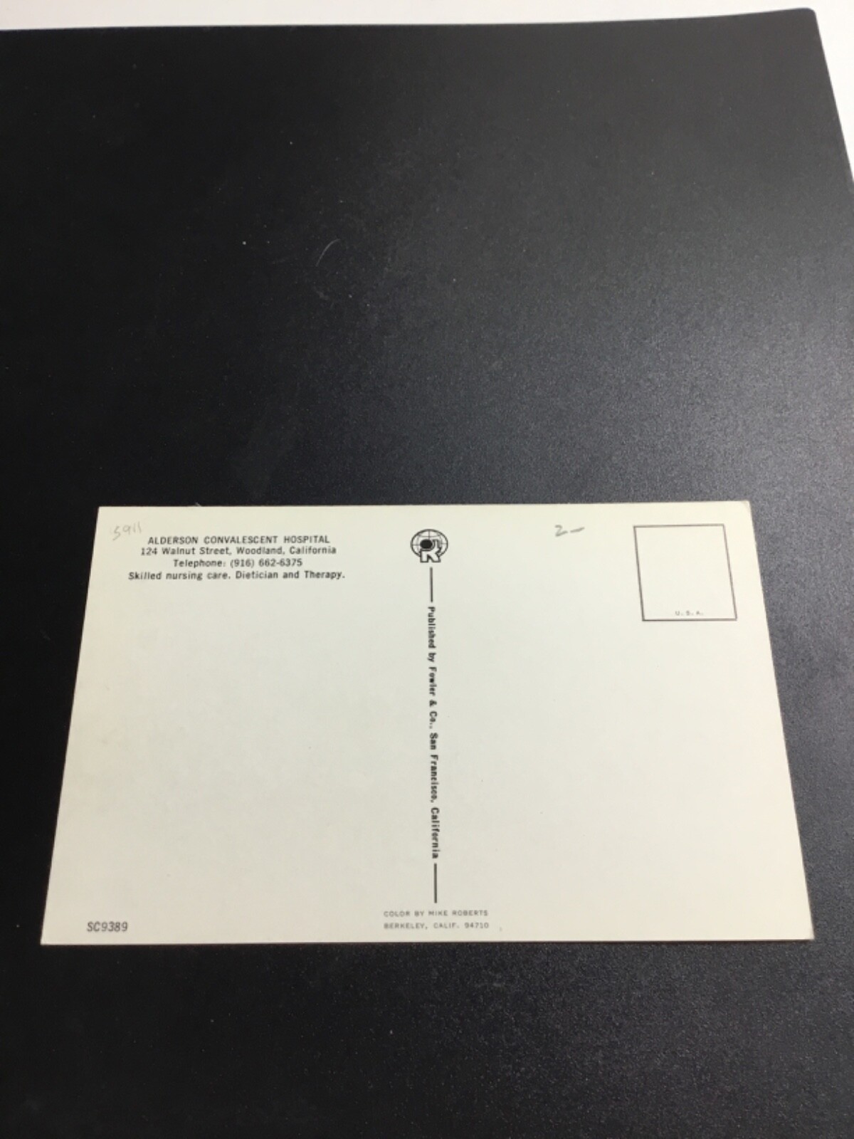 Woodland, CA Postcard Alderson Convalescent Hospital 5911 eBay