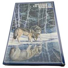 1000 Piece Puzzle Wolves in Snowy Winter by Water “Companions” FX Schmid  Sealed
