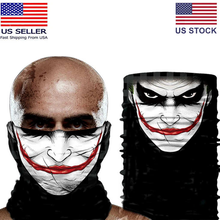 Joker gaiter Face Cove Mask Sun Shield Neck Gaiter Balaclava Neckerchief Bandana