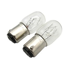  2 Light Bulbs 15 watt 5/8'' Base Small Glass Fits Many Kenmore Sewing Machines