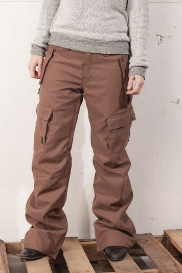 Женские брюки для сноуборда в стиле карго L1TA Sloan большого размера табачно-коричневого цвета в елочку