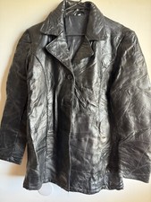 Women  s Vintage Leather Jacket Blazer Style w/Belt Loops