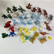 Vintage Cowboys Indians Soldiers  More Plastic Figures Toys LOT