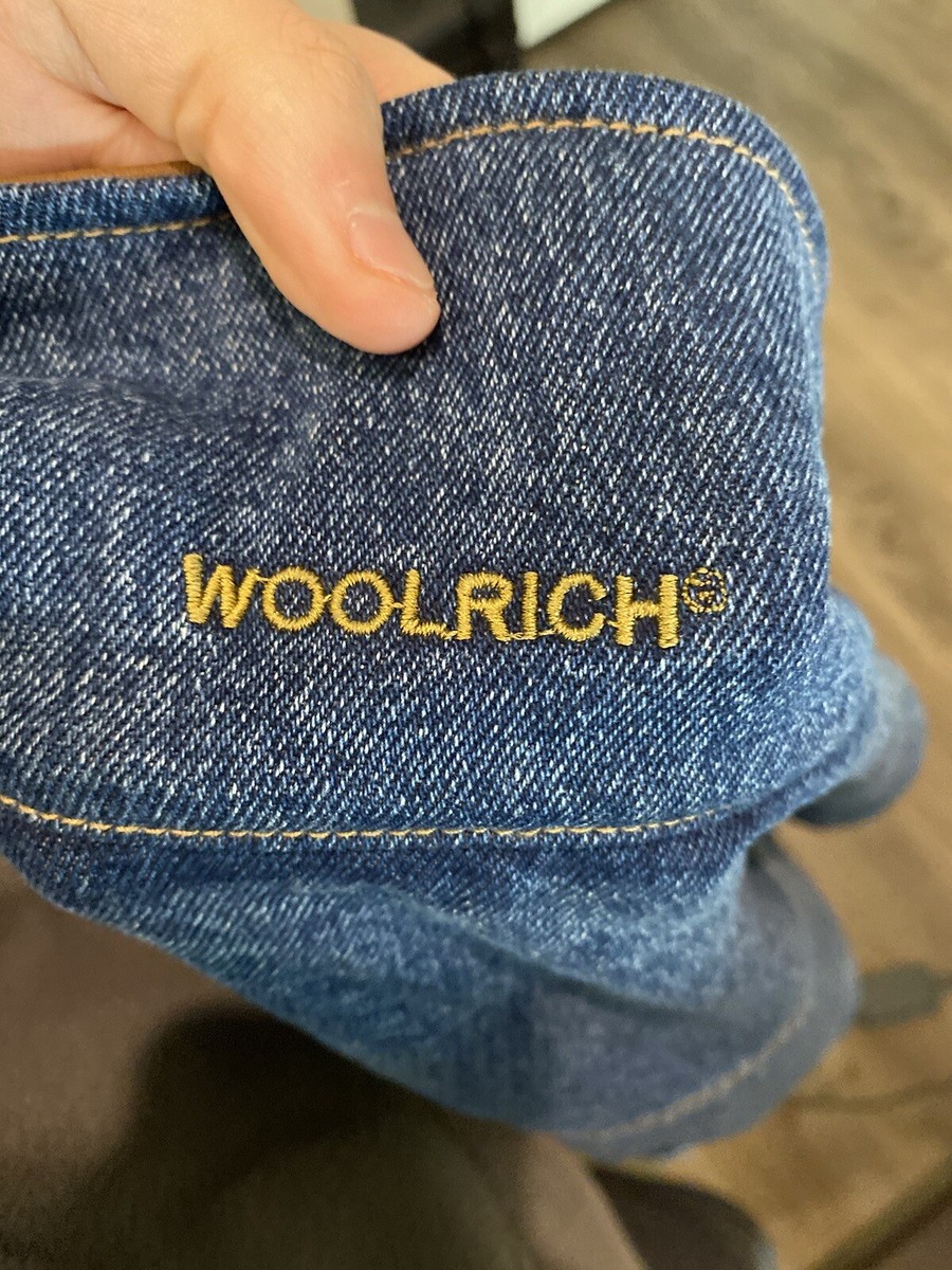 Vtg Woolrich Denim Wool Blanket Lined Jean Jacket Mens L Vtg Woolrich Denim Wool Blanket Lined Jean Jacket Mens L