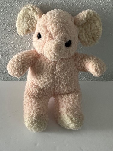 GUND Elephant Plush Musical Wind Up 1990 Vintage Nubby Wooly Pink - Picture 6 of 15