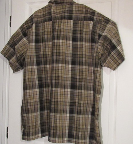Genuine DICKIES Mens Brown Plaid Shirt S / S Button-Down 2 Pockets Sz: 2XL RN: 59543 - Imagen 2 de 8