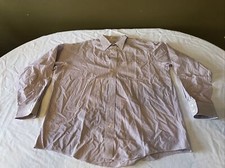 NOS Vintage BURBERRY Maroon Striped Cotton Dress Shirt USA Made 17-35