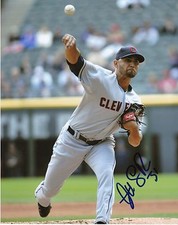 DANNY SALAZAR  CLEVELAND INDIANS   ACTION SIGNED 8x10
