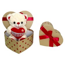 Orsetto cuore " Love " 22cm Orso Peluche Avorio in Scatola  San Valentino 