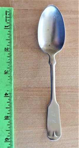 Rogers & Bro GER SILVER Patriot pattern silverplate Teaspoon monogram: T B - 第 1/3 張圖片