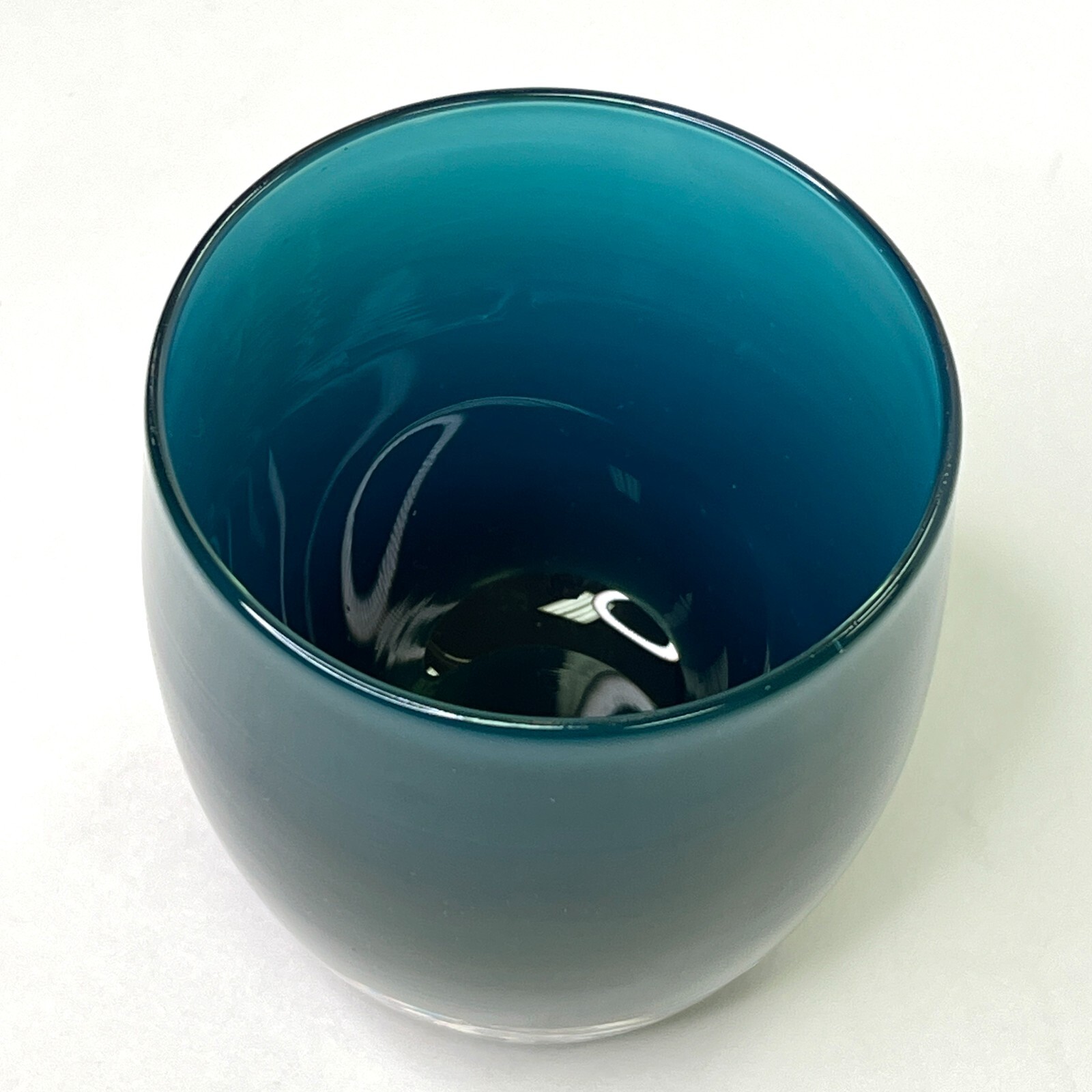 Glassybaby 1597 Hand Blown Pretriskelion Votive Candle Holder Blue Teal eBay