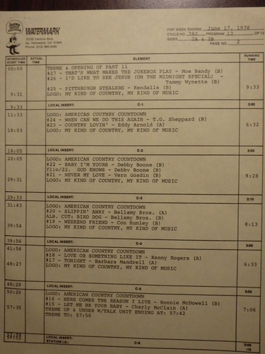 American Country Countdown June 16, 1978. Vintage Country Radio Show. 3 LP set - Picture 5 of 6