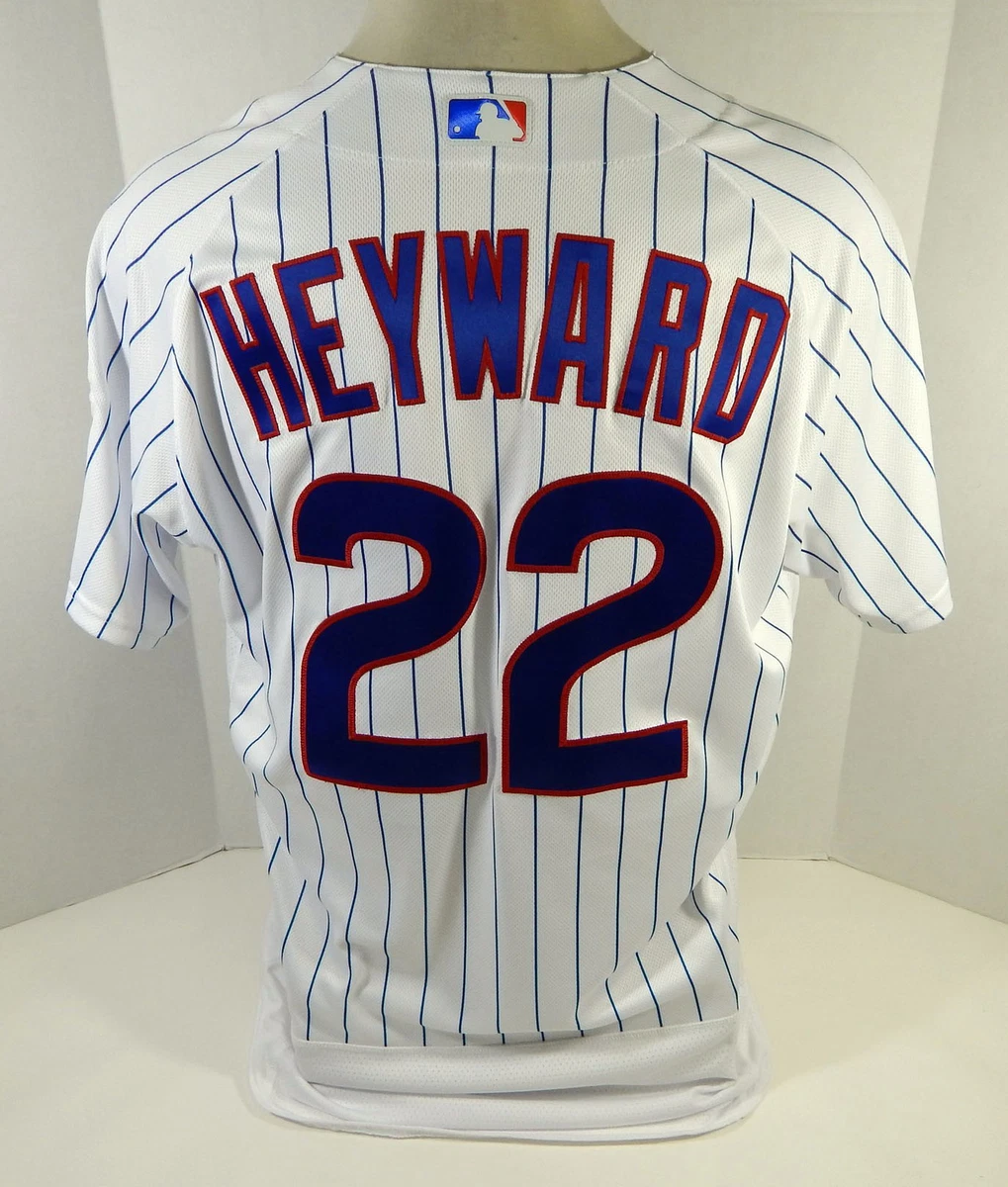 2017 Chicago Cubs Jason Heyward #22 Game Issued White Jersey 46 DP15344