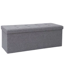 43" Storage Bench,Folding Footrest Stool, Toy Chest for Living Room 18lbs