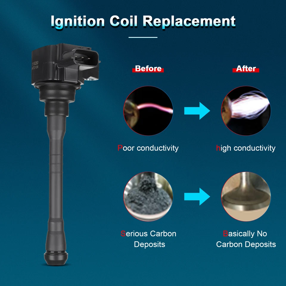 Paquete de 8 bobinas de encendido para Nissan NV2500 NV3500 Titan XD 2017-2018 5,6 L delanteras Foto 4 de 4