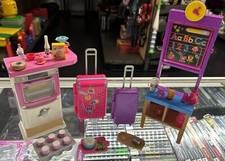 Barbie Playsets And Accessories Kitchen Bakery Oven , Classroom ,  Suitcases