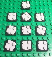 Lego 10 Black Turntable 2x2 Base Complete With Light Bluish Gray Plate Tops