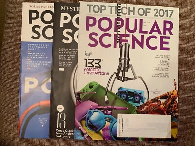 Popular Science Magazine Lot 3 Issues Jan/Feb 2018 Nov/Dec 2017 Sept/Oct 17 New
